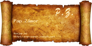 Pap Zámor névjegykártya